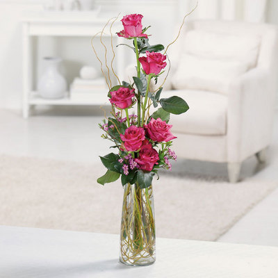 Vase of 6 Roses